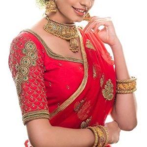 Different Thread and Stone Work Designer Blouse Pink Color