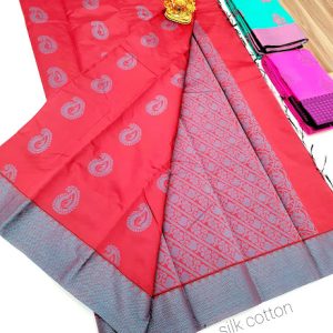 Butta Mphoss Saree Dark Peach Color w/ Blouse