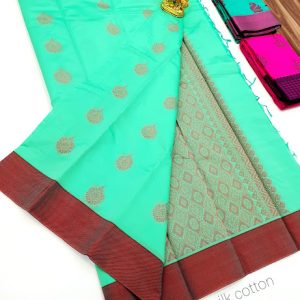 New Butta Mphoss Saree Light Sapphire Green Color w/ Blouse
