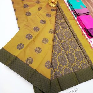 Latest Butta Mphoss Saree Mustard Color w/ Blouse