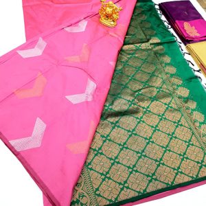 Trendy Butta Mphoss Sarees Rose w/ Green Color