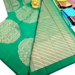 High Fancy Kanjivaram Silk Sarees Mix (Araku Red, Red, Parrot Green, Purple, Ink Blue, Sky Blue, Blue, Green, Violet, Pink,) Colors