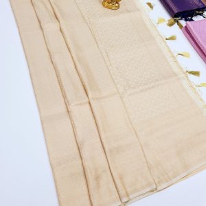 Different Design Kanjivaram Semi Silk Sarees (Blue, Off White, Light Green, Light Blue) Color