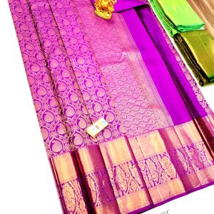 New Design Kanjivaram Pure Bridal Silk Wedding Sarees Violet Color