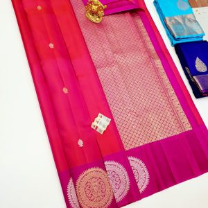 New Thread Design Pure Kanjivaram Fancy Silk Saree Pink Color