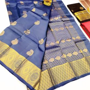 New Mango Design Pure Soft Silk Sarees Grey Color