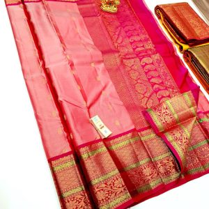 Latest Design Pure Soft Silks Saree Lotus w/ Rose Color w/ Blouse