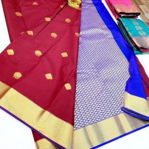 Latest Design Butta Mphoss Saree Red Color