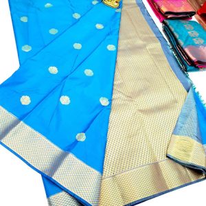 Butta Mphoss Saree Sky Blue Color