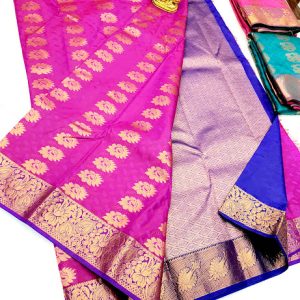 New Trendy Design Butta Mphoss Saree Pink Color w/ Blouse