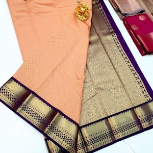 High Fancy Kanjivaram Silk Saree Mix Peach Color