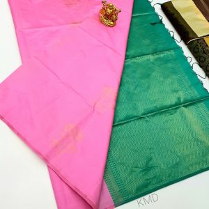 K.M.D Soft 75% Pure Silk Saree Lotus Color w/ Blouse