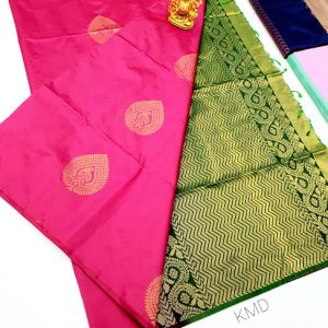 K.M.D Soft 75% Pure Silk Saree Rose Color w/ Blouse