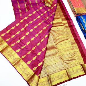 K.M.D Soft 75% Pure Silk Saree Rose Color