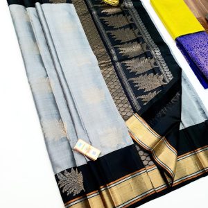 Latest Design Pure Soft Silks Saree Grey Color w/ Blouse