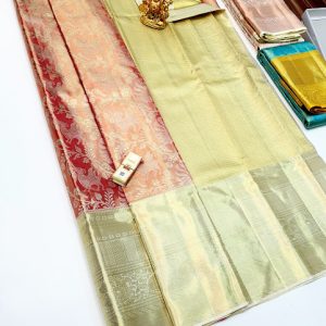 New Trendy Design Kanjivaram Pure Wedding Silk Saree Cherry Red Color w/ Blouse