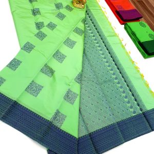 Butta Mphoss Saree Green Color w/ Blouse