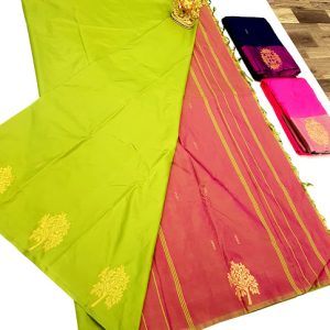 Butta Mphoss Saree Lemon Green Color w/ Blouse