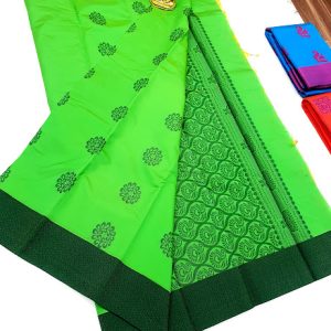 Trendy Design Butta Mphoss Saree Light Green Color w/ Blouse