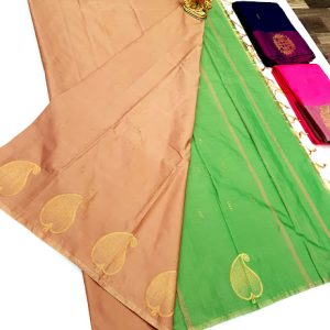 Mango Design Butta Mphoss Saree Light Peach Color w/ Blouse