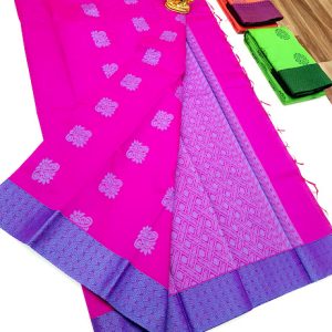 Latest and Trendy Design Butta Mphoss Saree Pink Color w/ Blouse