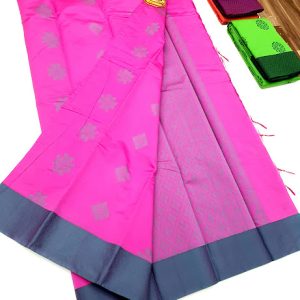 Latest Design Butta Mphoss Saree Rose Color w/ Blouse