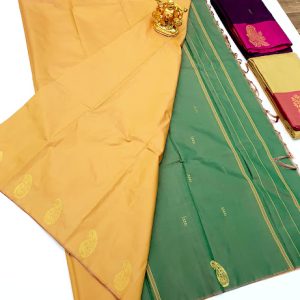 New Design Kanjivaram Semi Silk Saree Sandal Color w/ Blouse