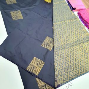 New Box Design K.M.D Soft 75% Pure Silk Saree Grey Color w/ Blouse