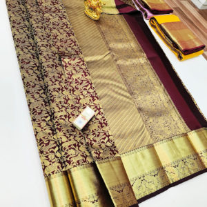 Animals Design Kanjivaram Pure Wedding Silk Saree Kumkum Red Color w/ Blouse