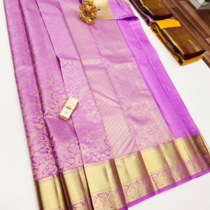 Kanjivaram Pure Wedding Silk Saree Light Rose Color w/ Blouse