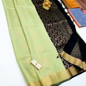 Beauti Design Pure Soft Silk Saree Light Pista Color w/ Blouse