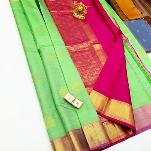 Trendy Design Pure Soft Silk Saree Pista Green Color