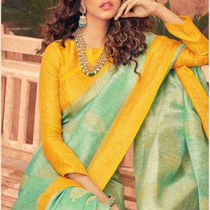 Full Sleeves Designer Blouse Yellow Color