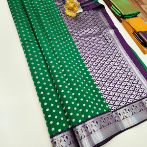 Trendy Design High Fancy Kanjivaram Silk Saree Mix Green Color