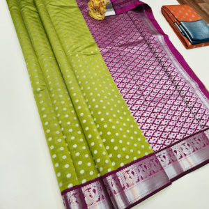 Latest Design High Fancy Kanjivaram Silk Saree Mix Pista Green Color