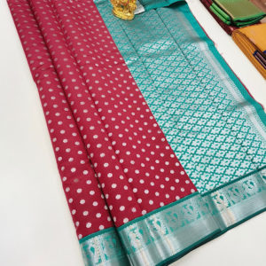 New Design High Fancy Kanjivaram Silk Saree Mix Red Color