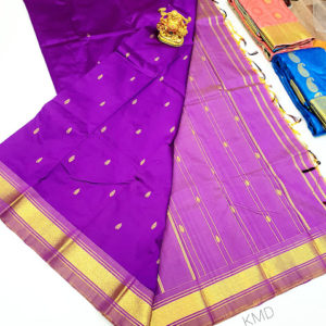 New Design K.M.D Soft 75% Pure Silk Saree Purple Color