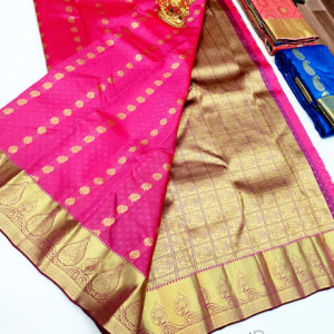 Trendy Design K.M.D Soft 75% Pure Silk Saree Rose Color