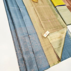 Latest Design Pure Soft Silk Saree Gray Color w/ Blouse