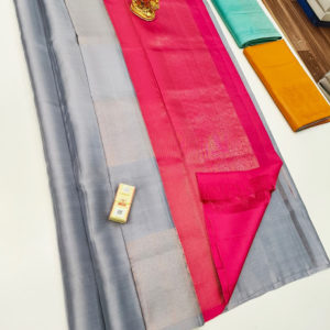 Trendy Color and Design Pure Soft Silks Saree Gray Color w/ Blouse