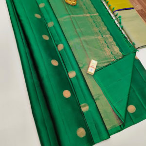 New Design Pure Soft Silk Saree Green Color w/ Blouse
