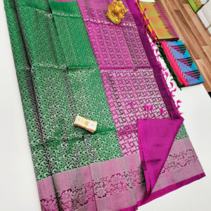 Beautiful Design Pure Soft Silks Saree Green Color w/ Blouse