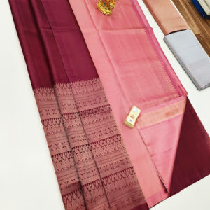 Pure Soft Silks Saree Kumkum Red Color w/ Blouse