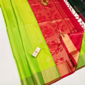 Pure Soft Silks Saree Lemon Green Color w/ Blouse