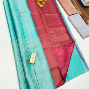 Trendy New Design Pure Soft Silks Saree Sky Blue Color w/ Blouse
