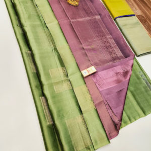 New Trendy Design Pure Soft Silk Saree Light Green Color w/ Blouse