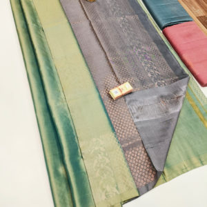 New Trendy Design Pure Soft Silk Saree Light Pista Color w/ Blouse
