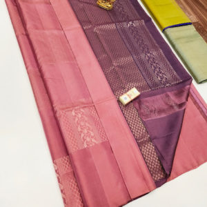 Different Color and Design Pure Soft Silk Saree Lotus Color w/ Blouse