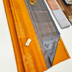 Latest Design Pure Soft Silks Saree Mango Yellow Color w/ Blouse