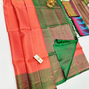 Trendy Design Pure Soft Silks Saree Orange Color w/ Blouse